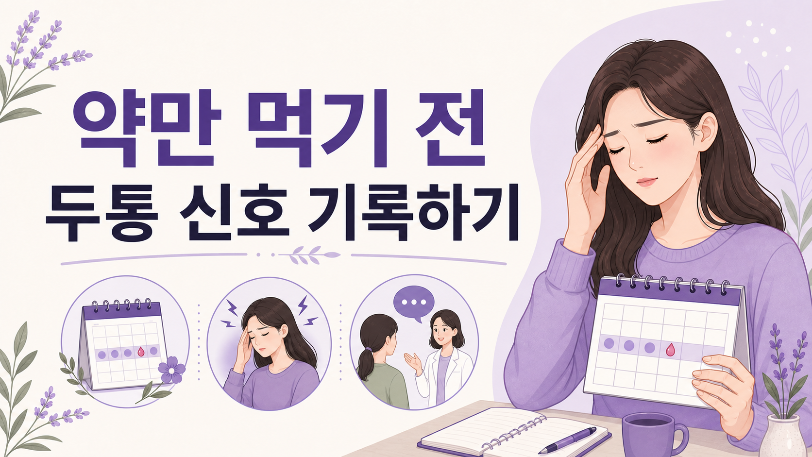생리 전 두통 반복, 약만 먹기 전 볼 신호 대표 이미지