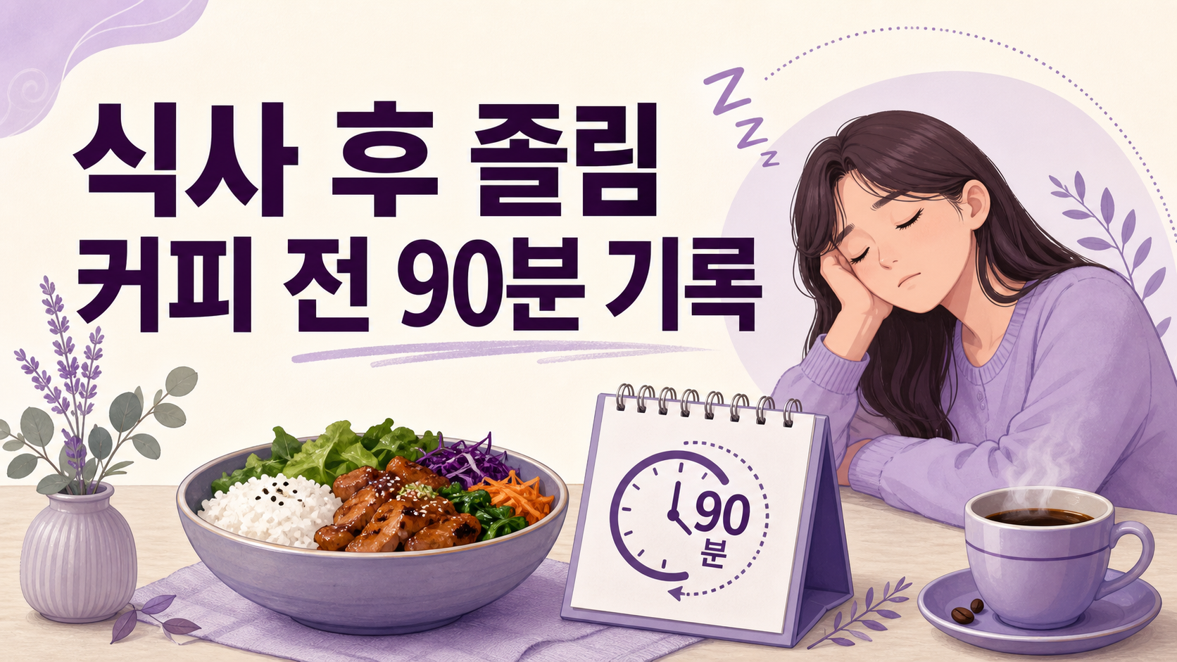 점심 뒤 눈이 감길 때, 식사·수면·신호를 나눠보세요 대표 이미지