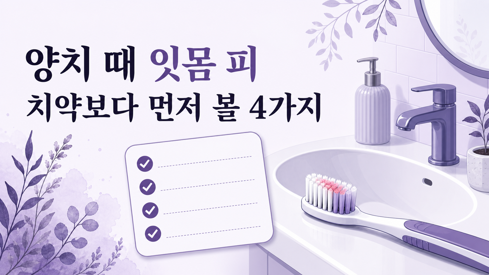 양치할 때 잇몸 피, 치약보다 먼저 확인할 신호