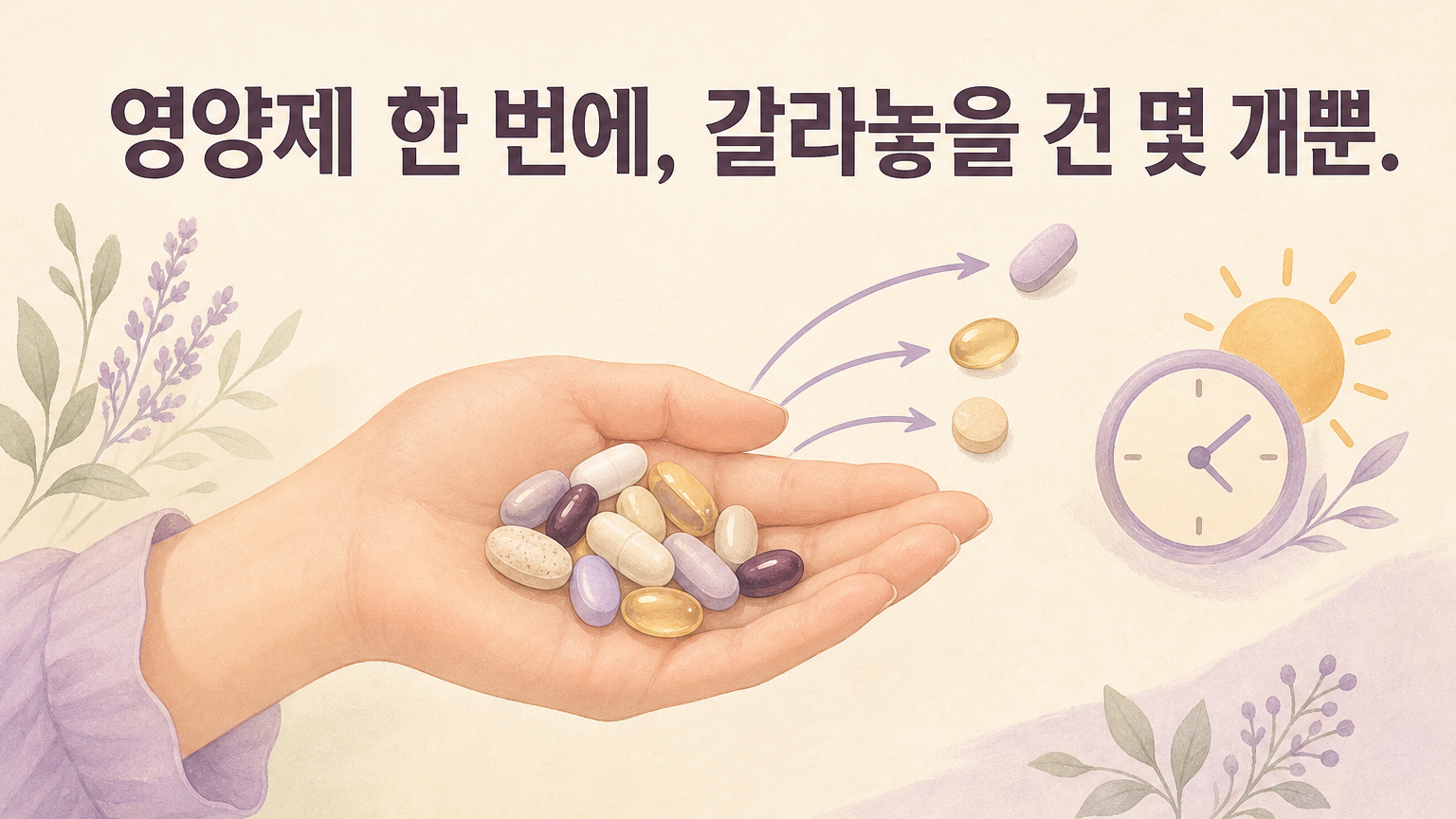 영양제 한 번에 털어 넣는 아침, 갈라놓을 조합만 짚어드릴게요 대표 이미지